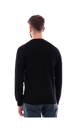 PULLOVER A GIROCOLLO IN LANA NERO 